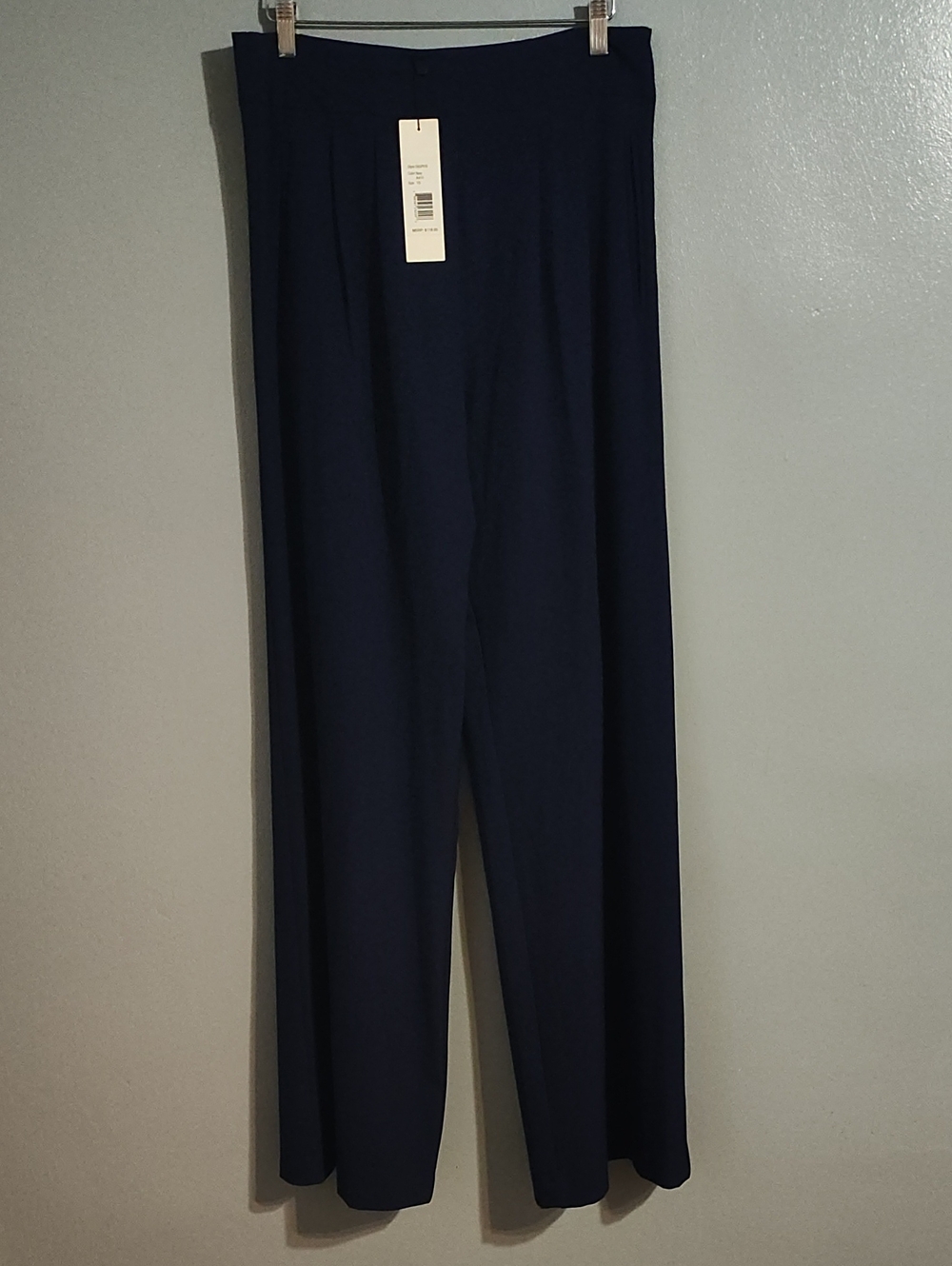 Devlin Classic Wide-Leg Pants in Navy Blue